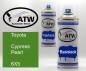 Preview: Toyota, Cypress Pearl, 6X5: 400ml Sprühdose + 400ml Klarlack - Set, von ATW Autoteile West.